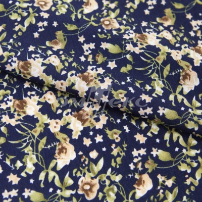 Плательная ткань "Фламенко" 1.1, 80 гр/м2, шир.150 см, принт растительный - купить в Нефтекамске. Цена 241.49 руб.