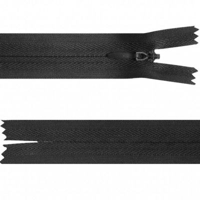 Молния потайная Т3, 60 см, хлопок, цвет чёрный - купить в Нефтекамске. Цена: 10.13 руб.