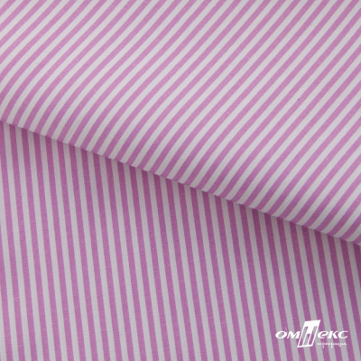Ткань сорочечная Полоска Кенди, 115 г/м2, 58% пэ,42% хл, шир.150 см, цв.1-розовый, (арт.110) - купить в Нефтекамске. Цена 306.69 руб.