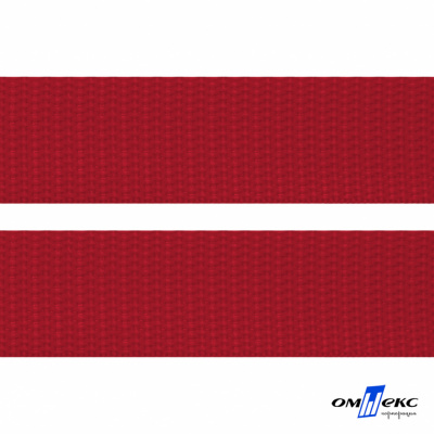 Красный- цв.171-Текстильная лента-стропа 550 гр/м2 ,100% пэ шир.30 мм (боб.50+/-1 м) - купить в Нефтекамске. Цена: 475.36 руб.