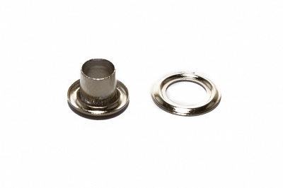 Люверсы металлические "ОмТекс", блочка/кольцо, (3 мм) - цв.никель - купить в Нефтекамске. Цена: 0.18 руб.