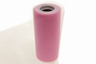 Фатин блестящий в шпульках 16-14, 12 гр/м2, шир. 15 см (в нам. 25+/-1 м), цвет розовый - купить в Нефтекамске. Цена: 108.61 руб.
