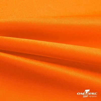 Поли креп-сатин 15-1263, 125 (+/-5) гр/м2, шир.150см, цвет оранжевый - купить в Нефтекамске. Цена 155.57 руб.