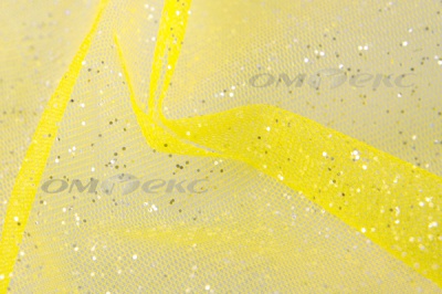 Сетка Глиттер, 40 гр/м2, шир.160см, цвет жёлтый - купить в Нефтекамске. Цена 163.01 руб.