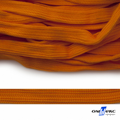 Шнур плетеный (плоский) d-12 мм, (уп.90+/-1м), 100% полиэстер, цв.267 - оранжевый - купить в Нефтекамске. Цена: 8.62 руб.