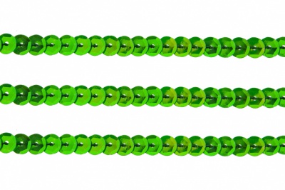 Пайетки "ОмТекс" на нитях, CREAM, 6 мм С / упак.73+/-1м, цв. 94 - зеленый - купить в Нефтекамске. Цена: 297.48 руб.