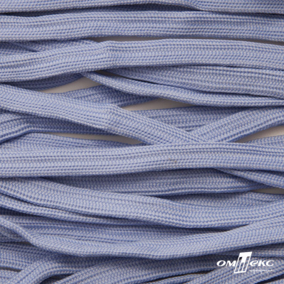 Шнур плетеный (плоский) d-12 мм, (уп.90+/-1м), 100% полиэстер, цв.259 - голубой - купить в Нефтекамске. Цена: 8.62 руб.