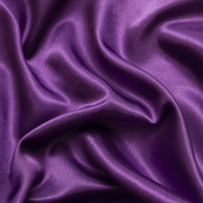 Поли креп-сатин 19-3536, 125 (+/-5) гр/м2, шир.150см, цвет фиолетовый - купить в Нефтекамске. Цена 155.57 руб.