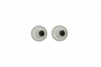 Глазки для игрушек, круглые, с бегающими зрачками, 3 мм/упак.100+/-5 шт, цв. -черно-белые - купить в Нефтекамске. Цена: 25.40 руб.