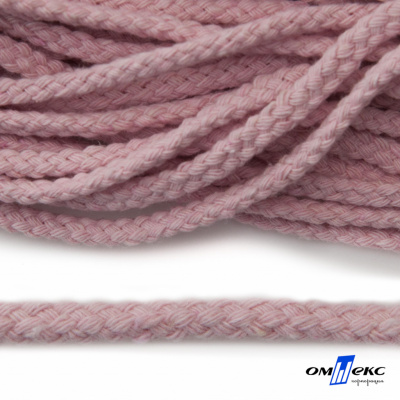 Шнур плетеный d-6 мм круглый, 70% хлопок 30% полиэстер, уп.90+/-1 м, цв.1087-розовый - купить в Нефтекамске. Цена: 594 руб.