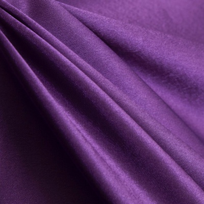 Поли креп-сатин 19-3536, 125 (+/-5) гр/м2, шир.150см, цвет фиолетовый - купить в Нефтекамске. Цена 155.57 руб.