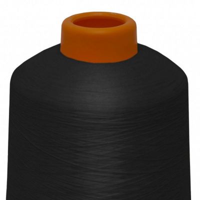Нитки текстурированные некручёные, намот. 15 000 м, цвет чёрный - купить в Нефтекамске. Цена: 204.10 руб.
