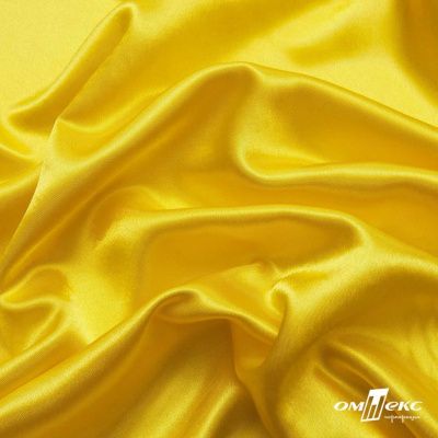 Поли креп-сатин 12-0643, 125 (+/-5) гр/м2, шир.150см, цвет жёлтый - купить в Нефтекамске. Цена 157.15 руб.