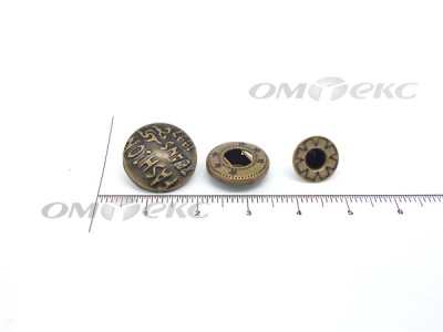 Кнопки металл 15 мм альфа антик с рис.№3  - купить в Нефтекамске. Цена: 2.90 руб.