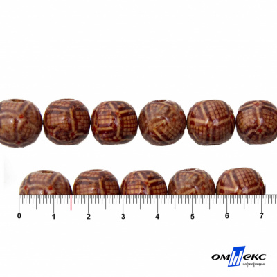 0125-Бусины деревянные "ОмТекс", 15 мм, упак.50+/-3шт - купить в Нефтекамске. Цена: 77 руб.