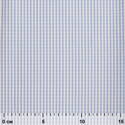 Ткань сорочечная Клетка Виши, 115 г/м2, 58% пэ,42% хл, шир.150 см, цв.2-голубой, (арт.111) - купить в Нефтекамске. Цена 306.69 руб.