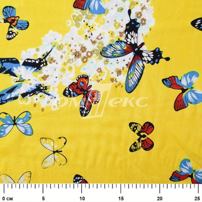 Плательная ткань "Софи" 7.2, 75 гр/м2, шир.150 см, принт бабочки - купить в Нефтекамске. Цена 241.49 руб.