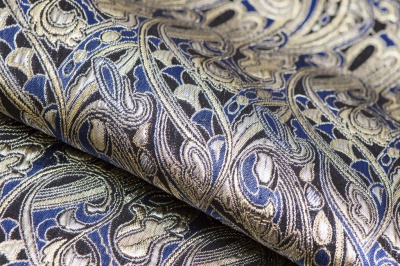Ткань костюмная жаккард, 135 гр/м2, шир.150см, цвет синий№18 - купить в Нефтекамске. Цена 441.95 руб.