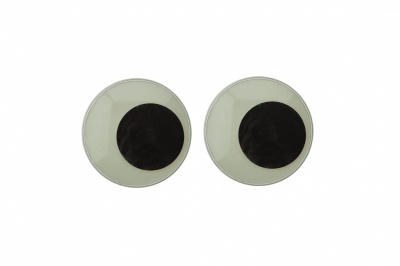 Глазки для игрушек, круглые, с бегающими зрачками, 24 мм/упак.50+/-2 шт, цв. -черно-белые - купить в Нефтекамске. Цена: 60.32 руб.