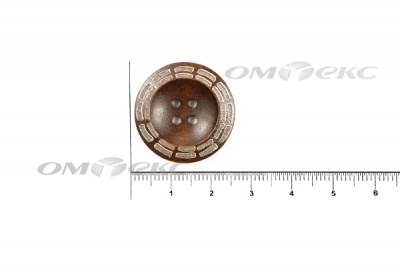 Пуговица деревянная круглая №53 (25мм) - купить в Нефтекамске. Цена: 3.68 руб.