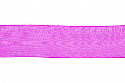 Лента органза 1015, шир. 10 мм/уп. 22,8+/-0,5 м, цвет ярк.розовый - купить в Нефтекамске. Цена: 38.39 руб.