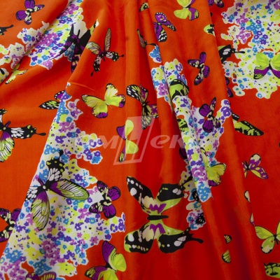 Плательная ткань "Софи" 7.1, 75 гр/м2, шир.150 см, принт бабочки - купить в Нефтекамске. Цена 241.49 руб.
