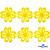Кружево гипюр "Ромашка" 0575-1169, шир. 25 мм/уп.13,7 м, цвет 8208-жёлтый - купить в Нефтекамске. Цена: 289.76 руб.