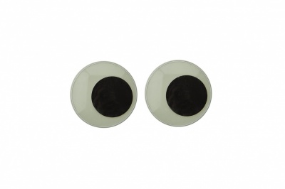 Глазки для игрушек, круглые, с бегающими зрачками, 15 мм/упак.50+/-2 шт, цв. -черно-белые - купить в Нефтекамске. Цена: 46.92 руб.