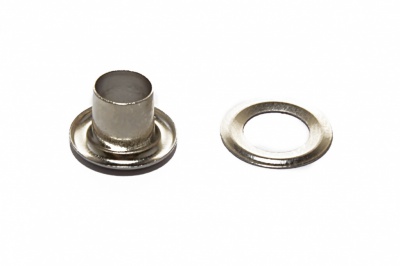 Люверсы металлические "ОмТекс", блочка/кольцо, (4 мм) - цв.никель - купить в Нефтекамске. Цена: 0.24 руб.