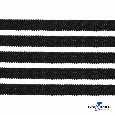 Лента эластичная вязанная (резинка) 4 мм (200+/-1 м) 400 гр/м2 черная бобина "ОМТЕКС" - купить в Нефтекамске. Цена: 1.78 руб.