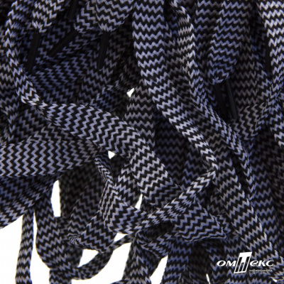 Шнурки #107-07, плоские 130 см, двухцветные цв.серый/чёрный - купить в Нефтекамске. Цена: 23.03 руб.