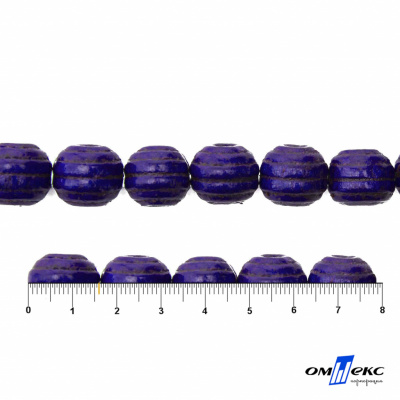 0309-Бусины деревянные "ОмТекс", 16 мм, упак.50+/-3шт, цв.018-фиолет - купить в Нефтекамске. Цена: 62.22 руб.