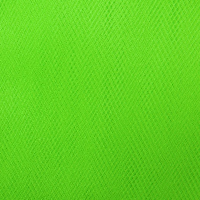 Фатин матовый 16-142, 12 гр/м2, шир.300см, цвет неон.зелёный - купить в Нефтекамске. Цена 101.95 руб.