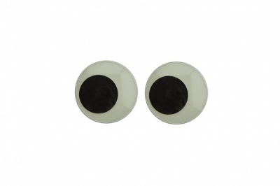 Глазки для игрушек, круглые, с бегающими зрачками, 12 мм/упак.50+/-2 шт, цв. -черно-белые - купить в Нефтекамске. Цена: 38.32 руб.