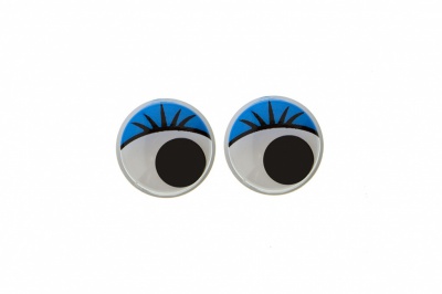 Глазки для игрушек, круглые, с бегающими зрачками, 8 мм/упак.50+/-2 шт, цв. -синий - купить в Нефтекамске. Цена: 59.05 руб.