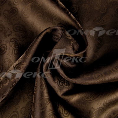 Ткань подкладочная жаккард Р14098, 19-1217/коричневый, 85 г/м2, шир. 150 см, 230T - купить в Нефтекамске. Цена 166.45 руб.