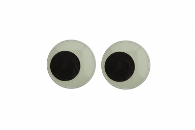 Глазки для игрушек, круглые, с бегающими зрачками, 18 мм/упак.50+/-2 шт, цв. -черно-белые - купить в Нефтекамске. Цена: 41.81 руб.