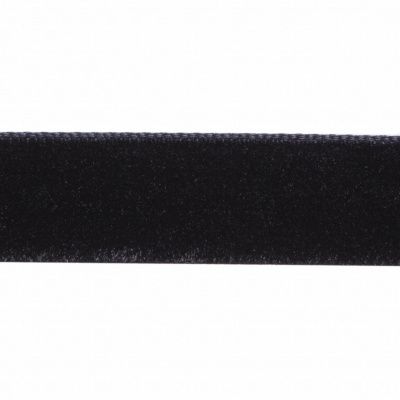 Лента бархатная нейлон, шир.12 мм, (упак. 45,7м), цв.03-черный - купить в Нефтекамске. Цена: 448.27 руб.