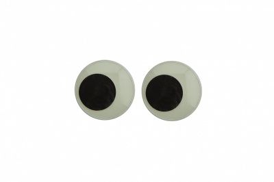 Глазки для игрушек, круглые, с ресничками, 10 мм/упак.50+/-2 шт, цв. -черно-белые - купить в Нефтекамске. Цена: 21.24 руб.