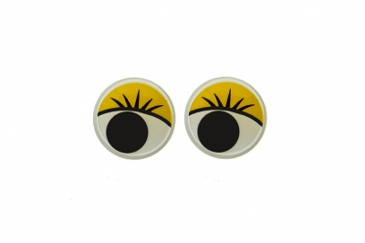 Глазки для игрушек, круглые, с бегающими зрачками, 8 мм/упак.50+/-2 шт, цв. -желтый - купить в Нефтекамске. Цена: 59.05 руб.