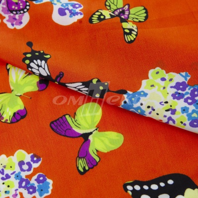 Плательная ткань "Софи" 7.1, 75 гр/м2, шир.150 см, принт бабочки - купить в Нефтекамске. Цена 241.49 руб.