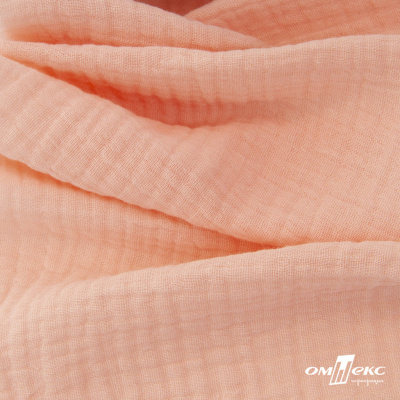 Ткань Муслин, 100% хлопок, 125 гр/м2, шир. 140 см #201 цв.(18)-розовый персик - купить в Нефтекамске. Цена 464.97 руб.