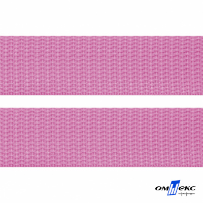 Розовый - цв.513 -Текстильная лента-стропа 550 гр/м2 ,100% пэ шир.25 мм (боб.50+/-1 м) - купить в Нефтекамске. Цена: 405.80 руб.