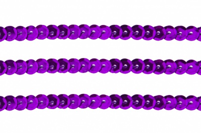 Пайетки "ОмТекс" на нитях, SILVER-BASE, 6 мм С / упак.73+/-1м, цв. 12 - фиолет - купить в Нефтекамске. Цена: 300.55 руб.
